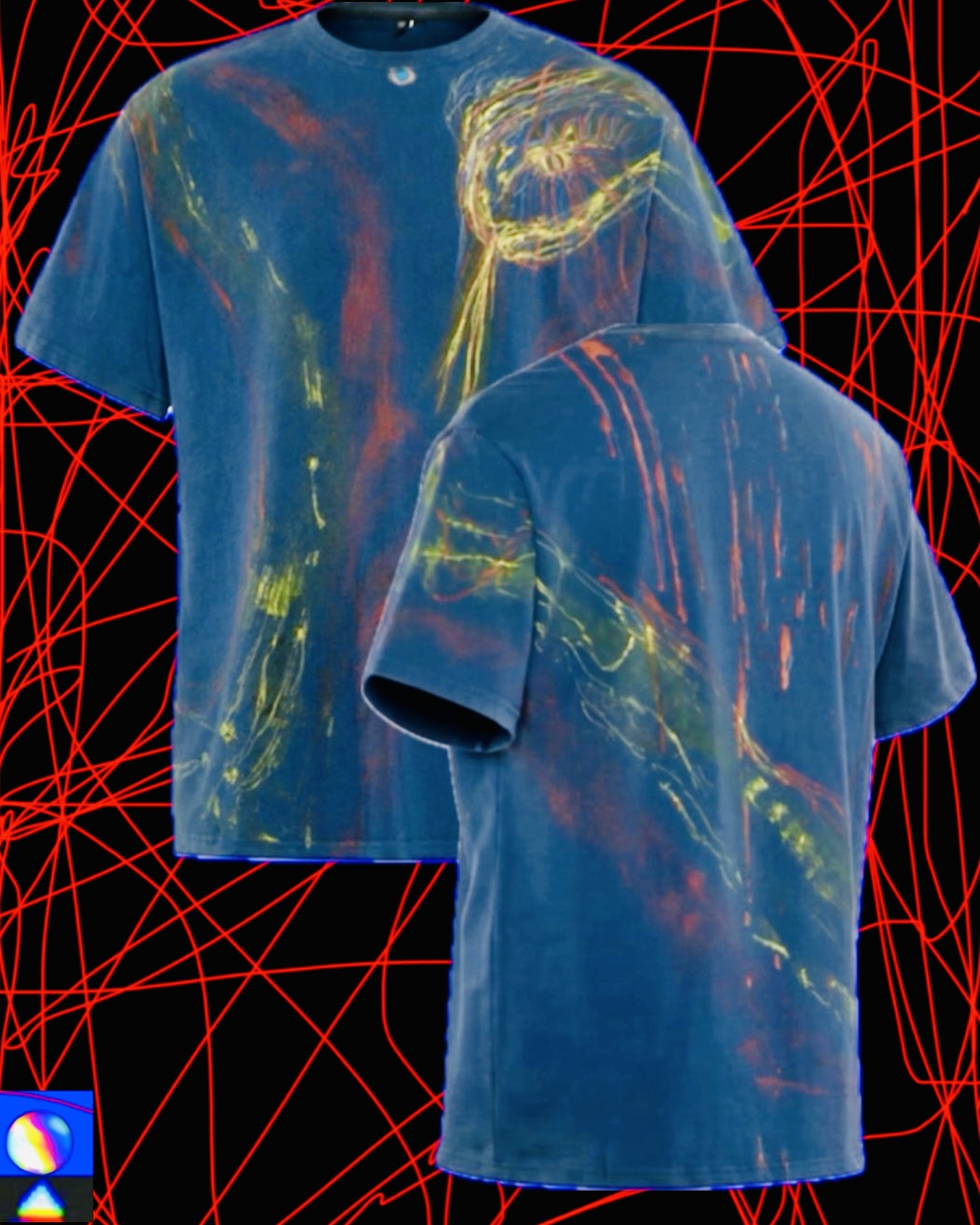 T-shirt mp/12/Oph/hmw.a, front and back views