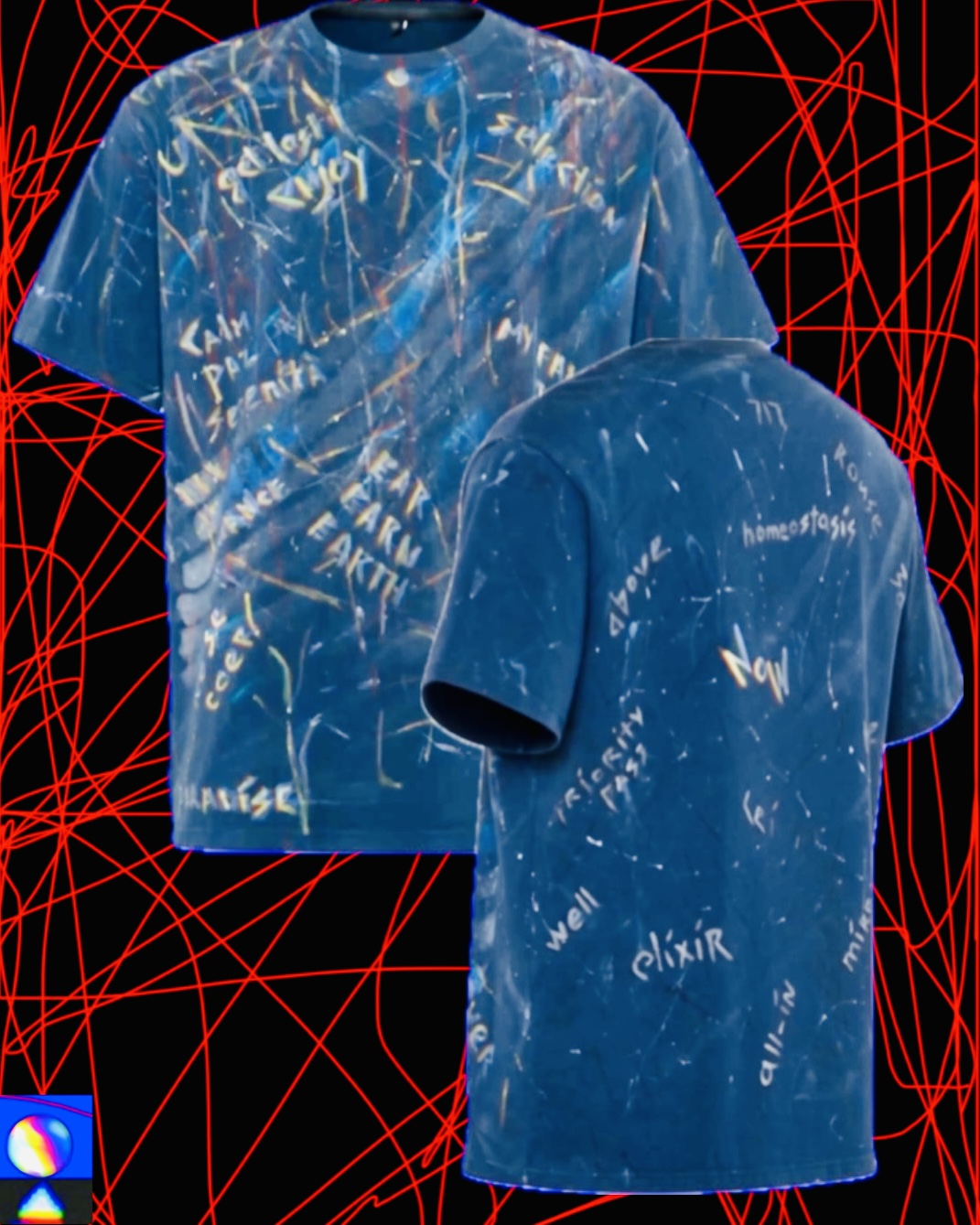 T-shirt mp/13/Get.lost.Enjoy/hmw.a/pv.c-s.pr.o, front and back views